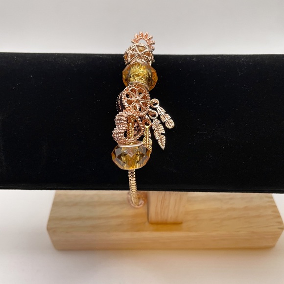 New Gold European Murano Charm Bracelet - Picture 8 of 10